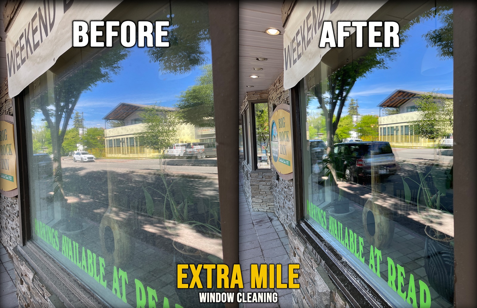 Clean windows before and after